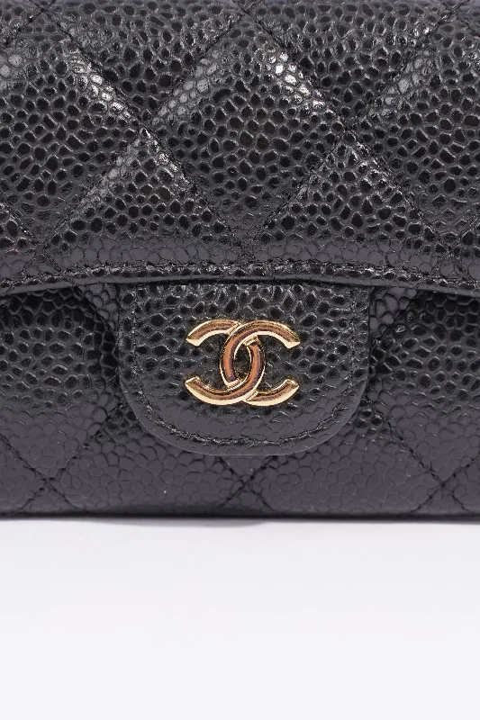 Chanel Luxury Handbag for High - End EventsChanel Womens Card Holder Black Caviar Leather