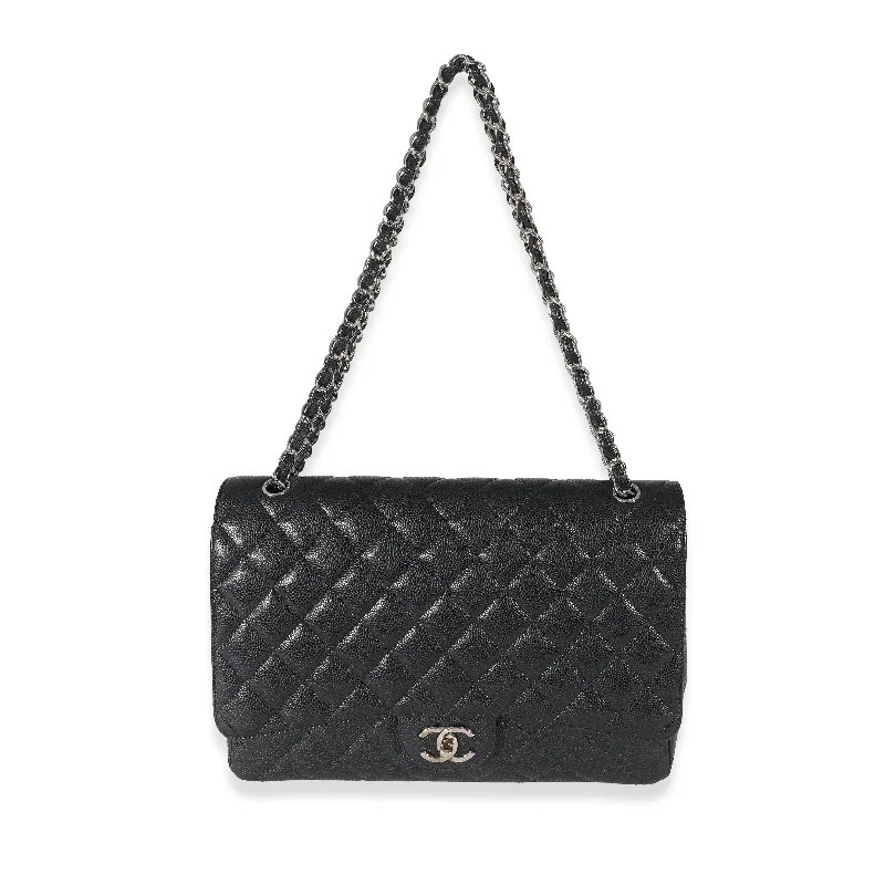 Chanel Limited Edition Handbag for CollectorsCHANEL Black Quilted Caviar Maxi Double Flap Bag