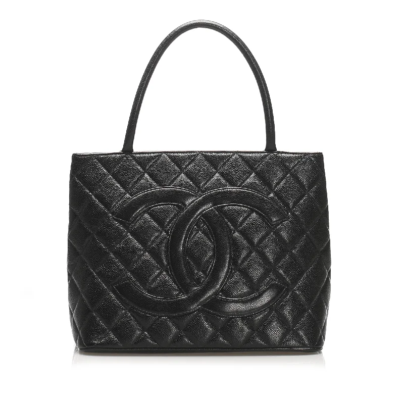 Chanel Small Crossbody Bag for TravelCaviar Medallion Tote Bag Black GHW