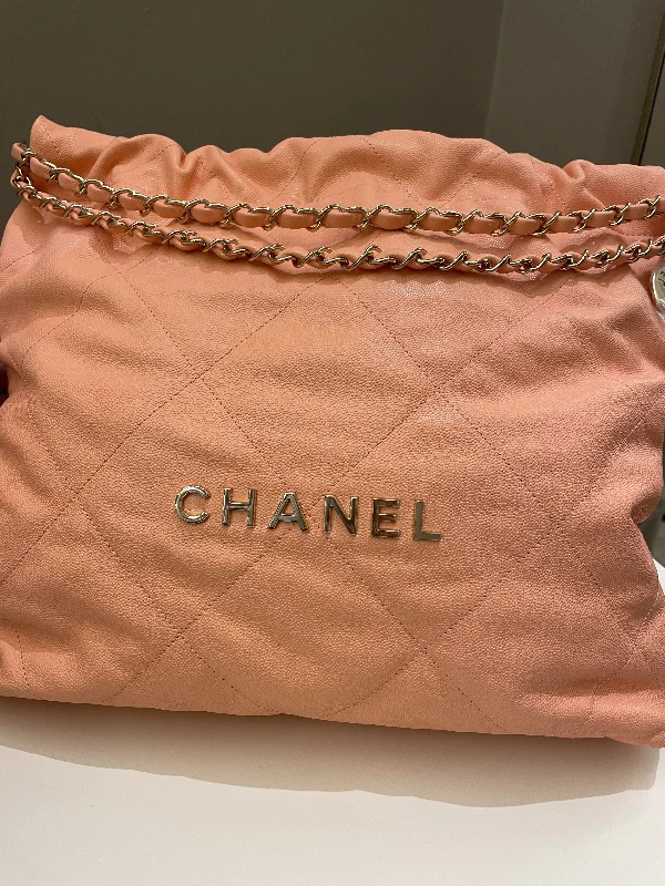 Chanel Black Handbag for Business MeetingsChanel 22 Medium  Orange Claire Caviar