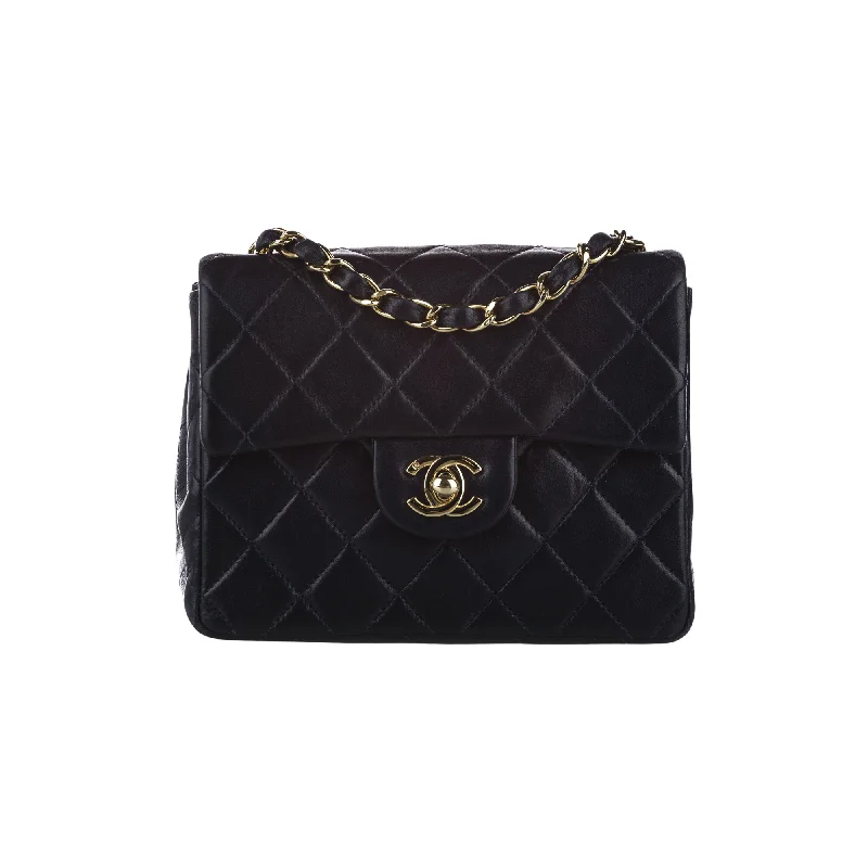 Chanel Luxury Handbag for High - End EventsMini Square Classic Lambskin Black GHW