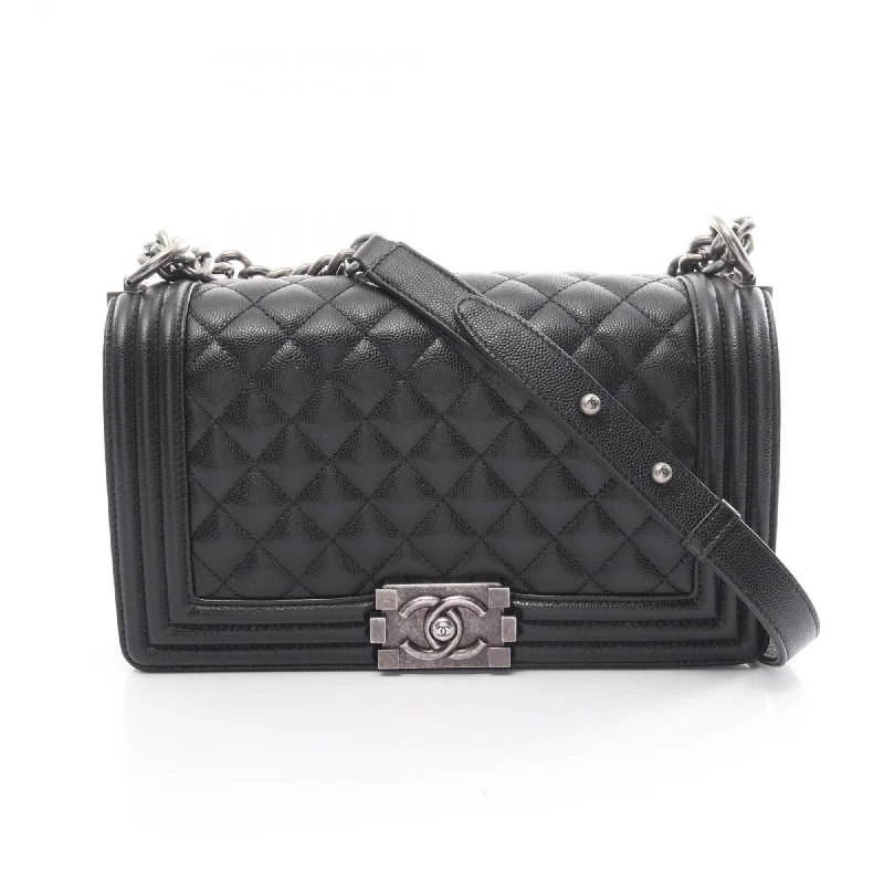 Chanel Lightweight Handbag for Daily ErrandsCHANEL Boy Chanel Matelasse Shoulder Bag, Caviar Skin, Women's, Black, A67086