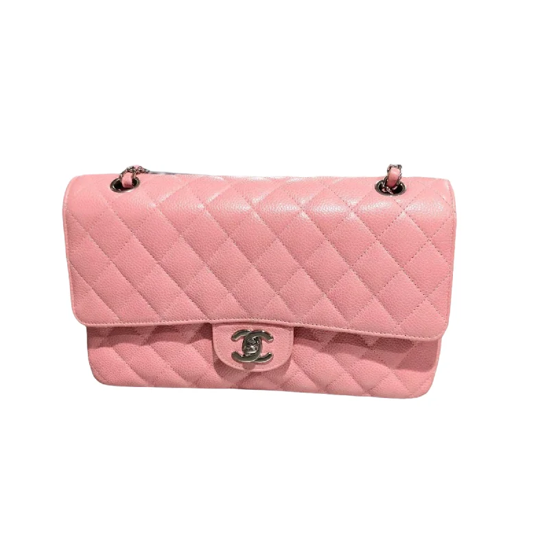 Chanel Luxury Handbag for High - End EventsClassic Double Flap Medium Pink Caviar with Silver Hardware