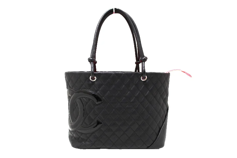 Chanel Luxury Handbag for High - End EventsChanel Black Quilted Calfskin Leather Large Cambon Tote Shoulder Bag