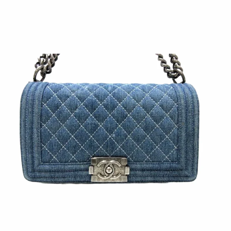 Chanel Vintage Inspired Handbag for Retro LoversBoy Denim Shoulder Bag Blue