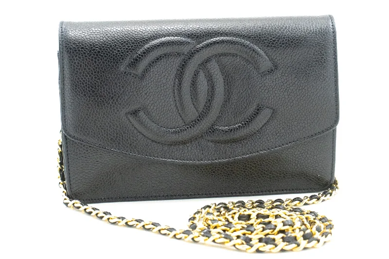 Chanel Limited Edition Handbag for CollectorsCHANEL Caviar Wallet On Chain WOC Black Shoulder Bag Crossbody