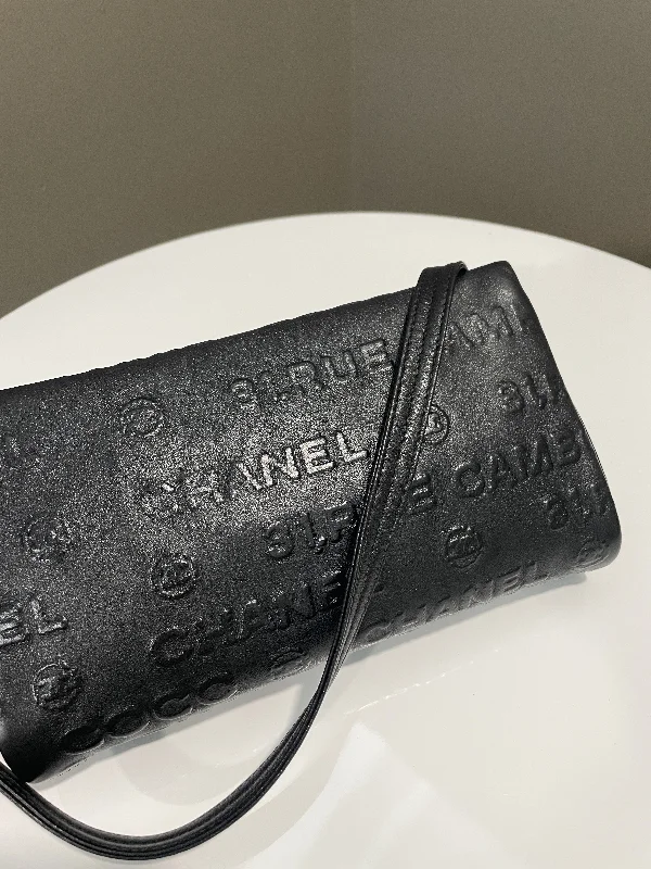 Chanel Designer Handbag with Unique DesignChanel Cambon 31 Rue Embossed Bag Black Calfskin