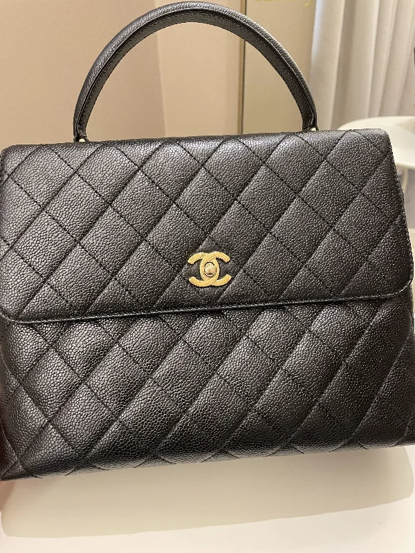 Chanel Classic Flap Bag for Evening PartyChanel Kelly Quilted Top Handle Flap Black Caviar