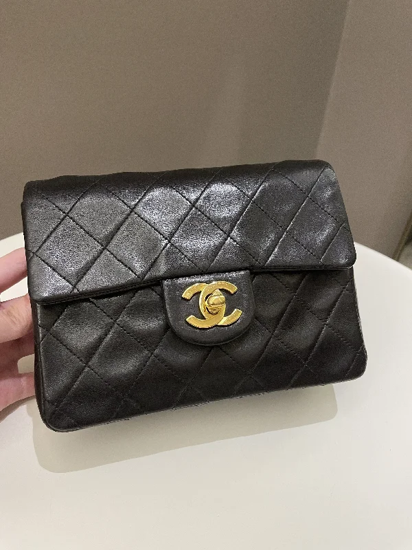 Chanel Designer Handbag with Unique DesignChanel Vintage Classic Quilted Mini Square Black Lambskin