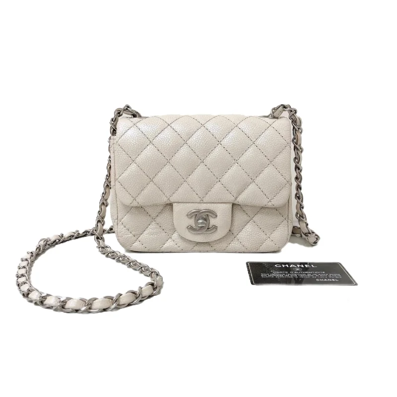 Chanel Black Handbag for Business MeetingsSquare Mini Flap in White with SHW