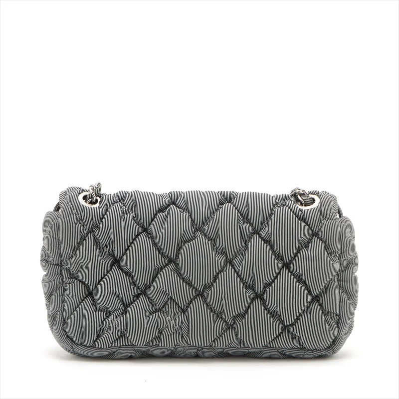 Chanel New Arrival Handbag with Gold HardwareChanel Bubble Kilt Nylon Chain Shoulder Bag Gr Silver  13th