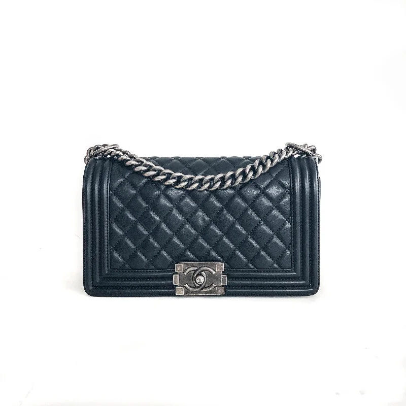 Chanel Vintage Inspired Handbag for Retro LoversOld Medium Black Calfskin Boy Bag RHW