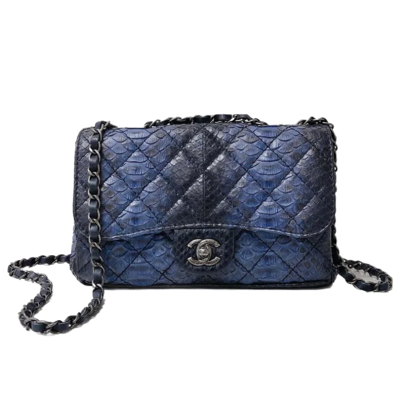 Chanel Limited Edition Handbag for CollectorsMedium Bag Python Leather Blue