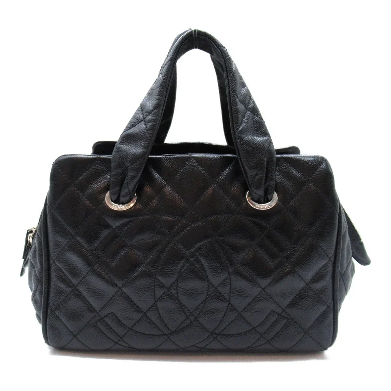 Chanel Chain Strap Handbag for Everyday UseCHANEL Boston bag Black Caviar Skin (Grained Calf)