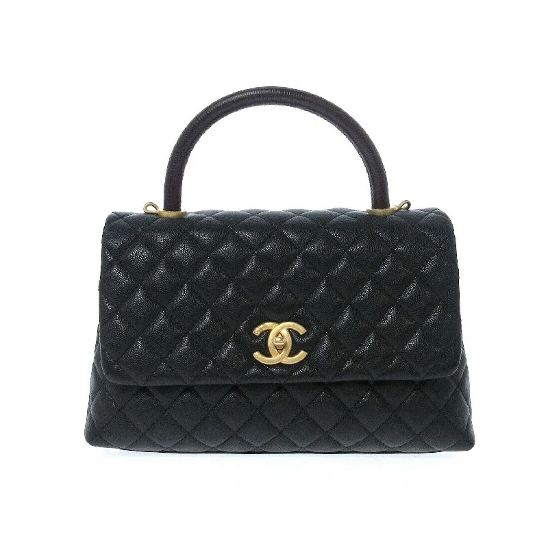 Chanel Black Handbag for Business MeetingsCoco Handle Medium Flap Bag Black