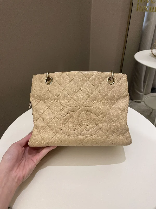 Chanel Quilted Leather Shoulder Bag for FashionistasChanel Petite Timeless Tote PTT Beige Caviar