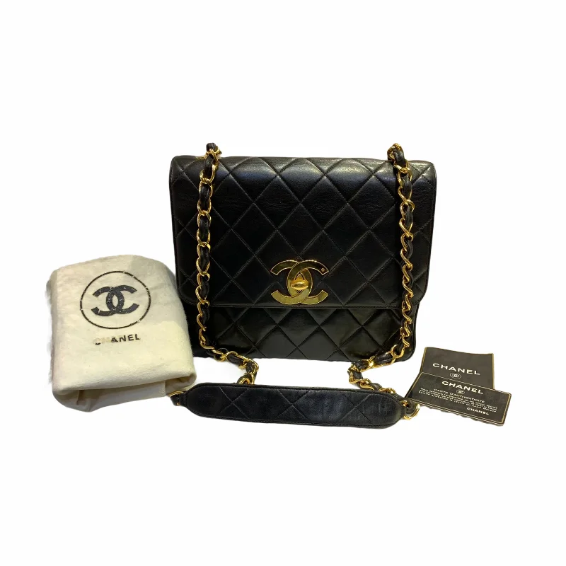 Chanel New Arrival Handbag with Gold HardwareVintage Flap Crossbody Lambskin GHW Black