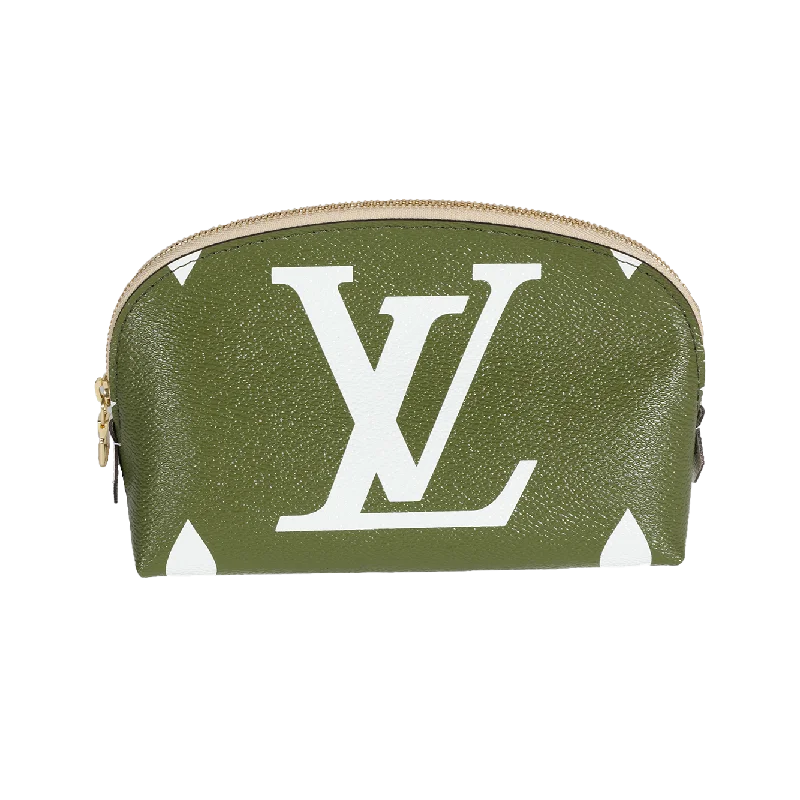 Louis Vuitton Alma bags featuring the signature top - handle designLOUIS VUITTON Kaki Monogram Giant Canvas Cosmetic Pouch