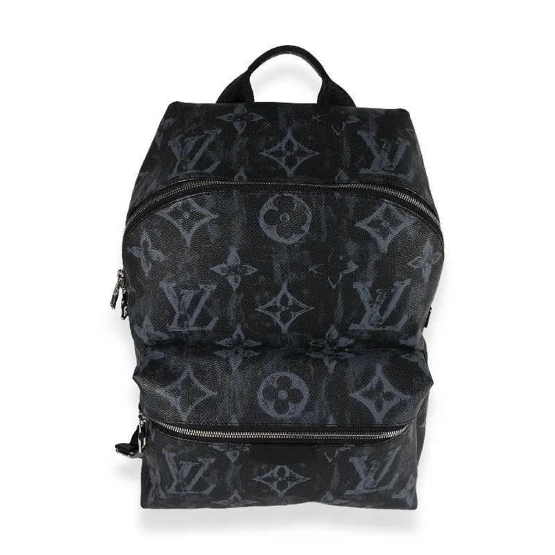 Louis Vuitton backpacks with a padded laptop compartment for travelLOUIS VUITTON Black & Blue Monogram Pastel Discovery Backpack