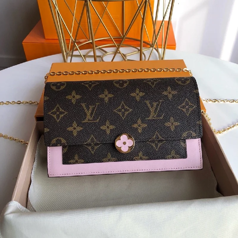 Louis Vuitton crossbody bags with adjustable shoulder straps for comfortLouis Vuitton flore chain wallet